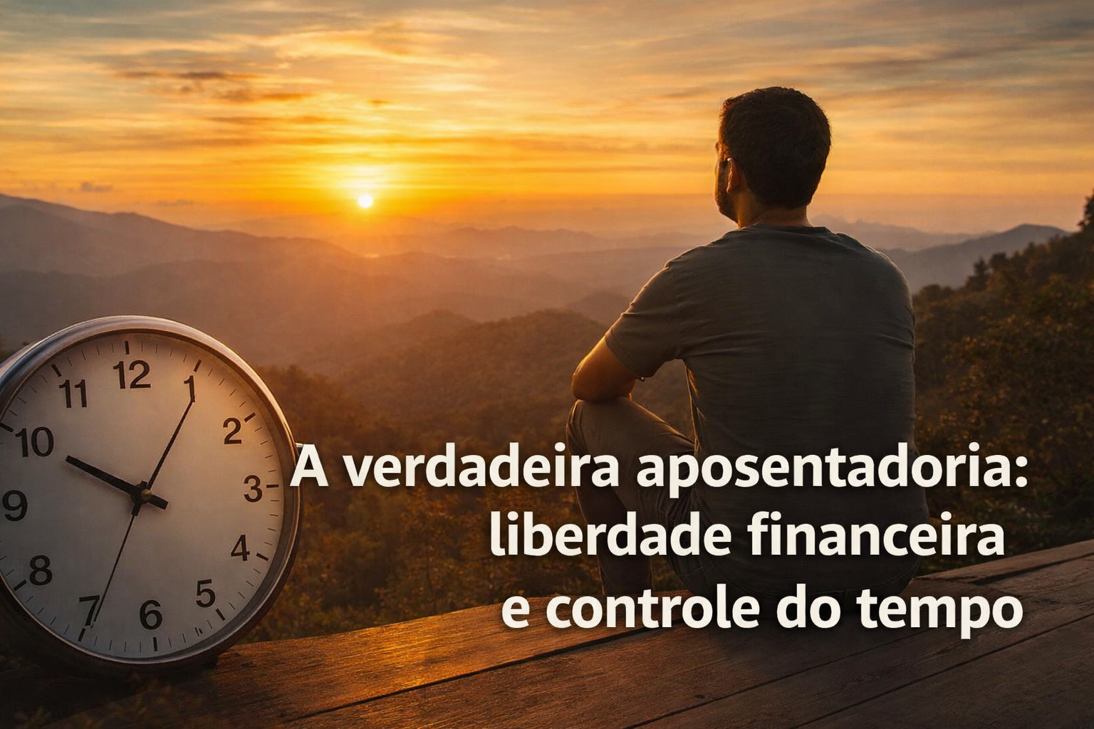 A verdadeira aposentadoria com liberdade financeira e controle do tempo ao pôr do sol